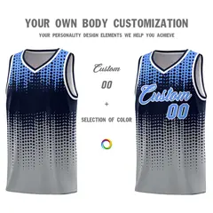 Gray Gradient Dots Pattern Basketball Jersey 3