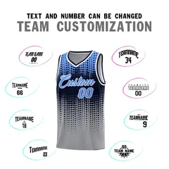Gray Gradient Dots Pattern Basketball Jersey 4