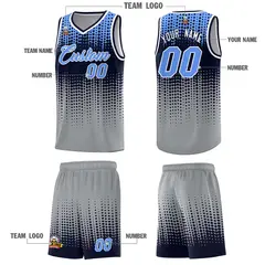 Gray Gradient Dots Pattern Basketball Jersey 5