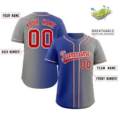 Gray Gradient Fashion Authentic Baseball Jersey 2