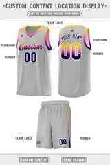 Gray Gradient Font Sports Uniform Basketball Jersey 2