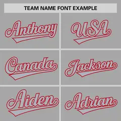Gray Gray-Red Raglan Sleeves Authentic Baseball Jersey 3