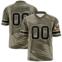 Gray Green Cream Scratch Pattern Authentic Football Jersey