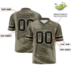 Gray Green Cream Scratch Pattern Authentic Football Jersey 2
