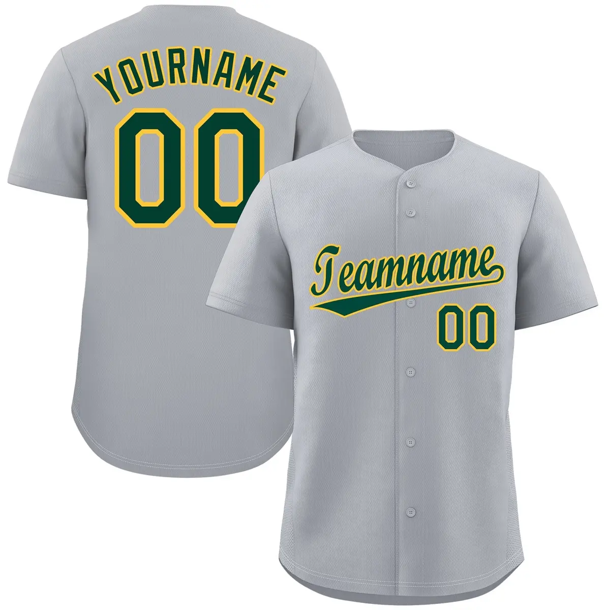 Gray Green-Gold Classic Authentic Baseball Jersey