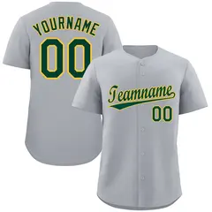 Gray Green-Gold Classic Authentic Baseball Jersey 1