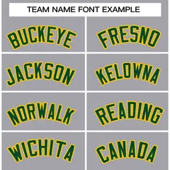 Gray Green-Gold Classic Varsity Full-Snap Letterman Jacket 3