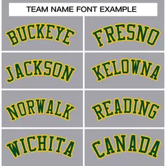 Gray Green-Gold Classic Varsity Full-Snap Letterman Jacket 3
