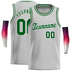 Gray Green-White Classic Casual Basketball Jersey