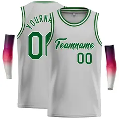 Gray Green-White Classic Casual Basketball Jersey