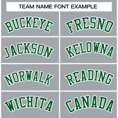 Gray Green-White Full-Snap Varsity Letterman Jacket 3
