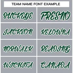 Gray Green-White Full-Snap Varsity Letterman Jacket 5