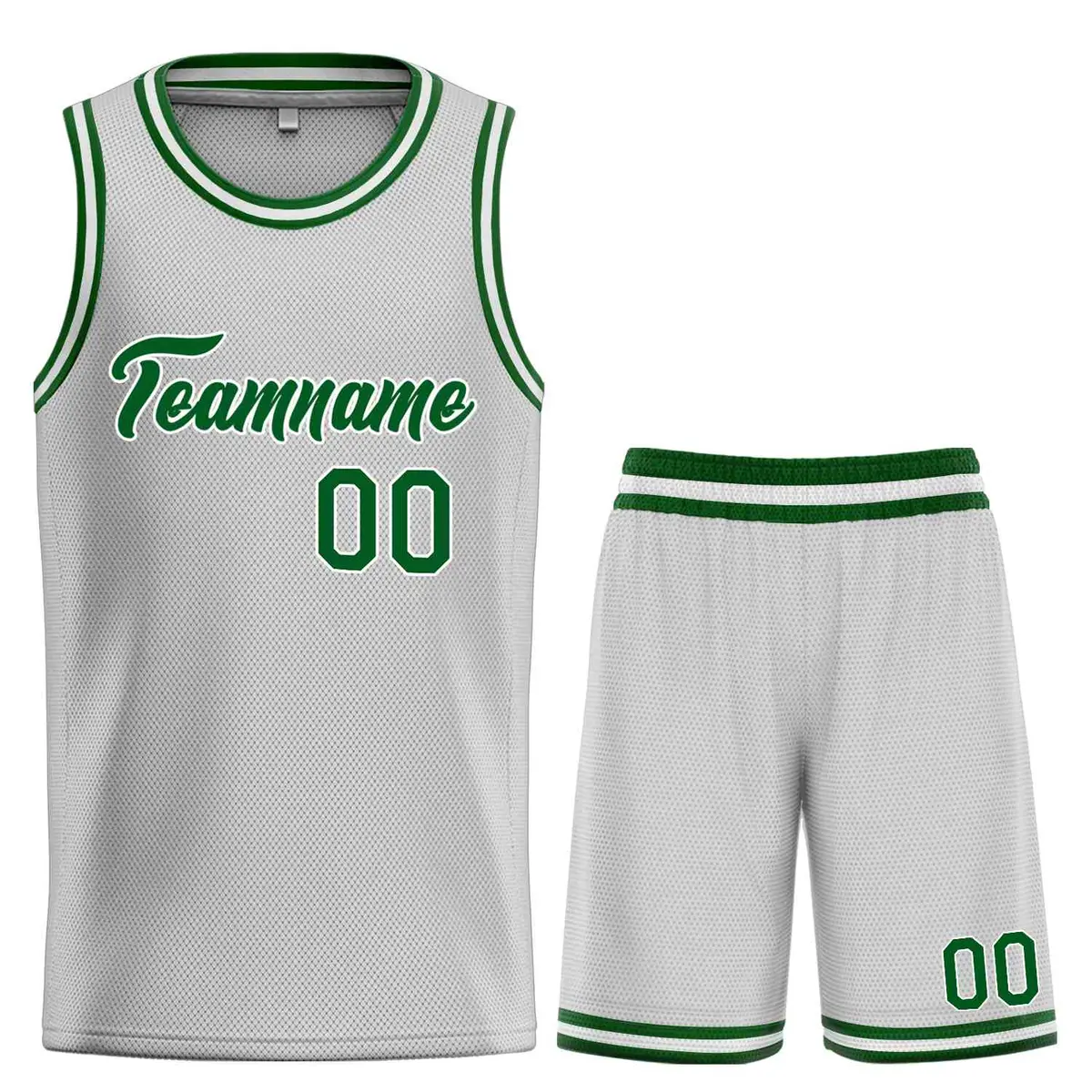 Gray Green-White Heal Classic Sets Basketball Jersey