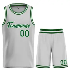 Gray Green-White Heal Classic Sets Basketball Jersey