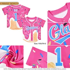 Gray Ice Cream Cone Graffiti Fashion Baseball Jersey 6