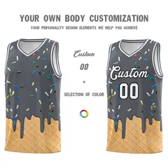 Gray Ice Cream Element Pattern Basketball Kits 3