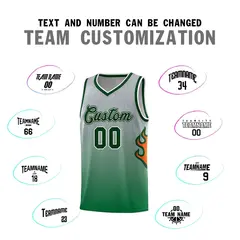 Gray Kelly Green-Green Flame Gradient Basketball Jersey 4