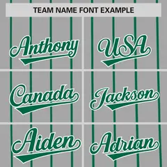 Gray Kelly Green Pinstripe Two-tone Baseball Jersey 3