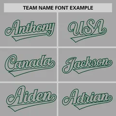 Gray-Kelly Green Raglan Sleeves Authentic Baseball Jersey 3