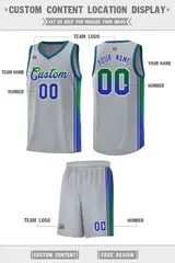 Gray Kelly Green-Royal Gradient Basketball Jersey 2