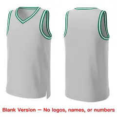Gray Kelly Green White Classic Basketball Jersey 3