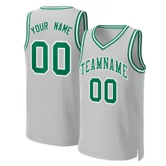 Gray Kelly Green White Classic Basketball Jersey 1