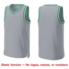 Gray Kelly Green White Classic Basketball Jersey 3