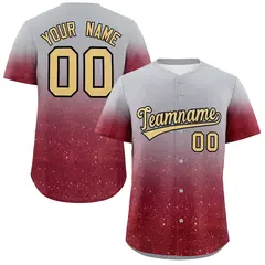 Gray Khaki Gradient Sparkle-Effect Authentic Baseball Jersey
