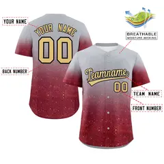 Gray Khaki Gradient Sparkle-Effect Authentic Baseball Jersey 2