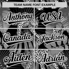 Gray Leopard Graffiti Pattern Authentic Baseball Jersey 3
