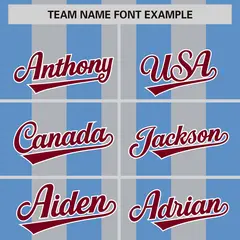 Gray Light Blue Thick Stripe Authentic Baseball Jersey 3