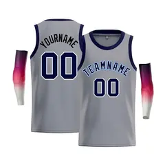 Men's Gray Light Blue-White Bull Casual Basketball Jersey 1