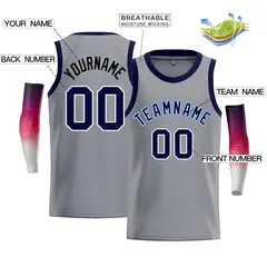 Men's Gray Light Blue-White Bull Casual Basketball Jersey 2
