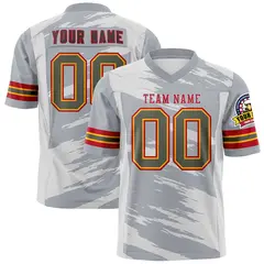 Gray Light Gray Scratch Pattern Authentic Football Jersey