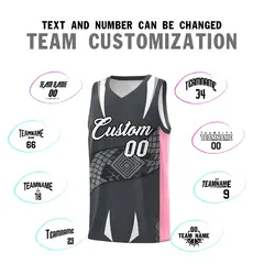 Gray Light Pink Snake Scale Venomous Fang Graffiti Basketball Jersey 4