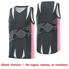 Gray Light Pink Snake Scale Venomous Fang Graffiti Basketball Jersey 6