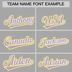 Gray Light Purple White Classic Baseball Uniform 3