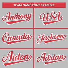 Gray Light Red Full-Snap Raglan Sleeves Letterman Jacket 5