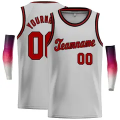 Gray Maroon-Black Classic Casual Basketball Jersey