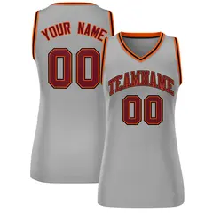 Gray Maroon-Black Classic Mesh Basketball Jersey for Women