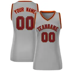 Gray Maroon-Black Classic Mesh Basketball Jersey for Women