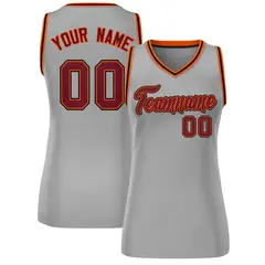 Gray Maroon-Black Classic Mesh Basketball Jersey for Women 1
