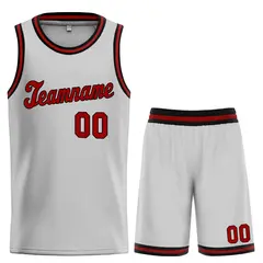 Gray Maroon-Black Classic Sets Basketball Uniform Jersey