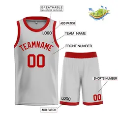 Gray Maroon Classic Bull Sets Basketball Jersey 3