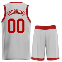 Gray Maroon Classic Sets Basketball Uniform Jersey 2