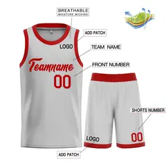 Gray Maroon Heal Classic Sets Basketball Jersey 3