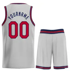 Gray Maroon-Navy Classic Sets Basketball Uniform Jersey 2