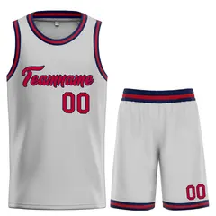 Gray Maroon-Navy Heal Classic Sets Basketball Jersey