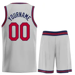 Gray Maroon-Navy Heal Classic Sets Basketball Jersey 2