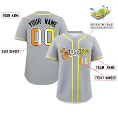 Gray Maverique Pride Month Authentic Classic Baseball Jersey 2